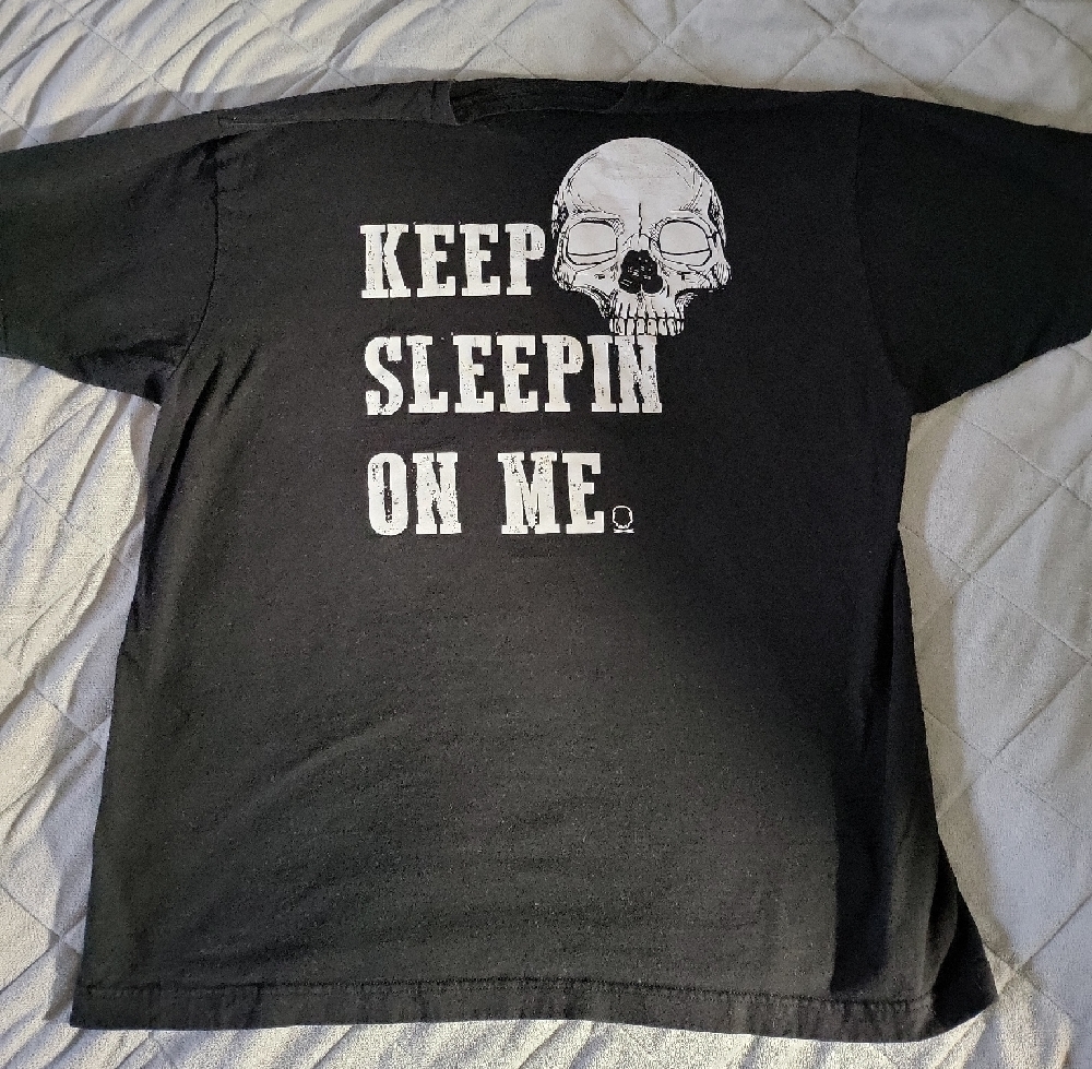Black Graphic T-Shirt with Skull Design